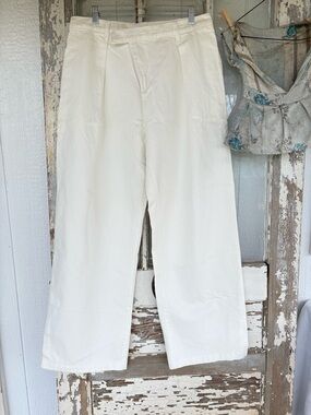 Wide-Leg White Pants Tiny Flaw